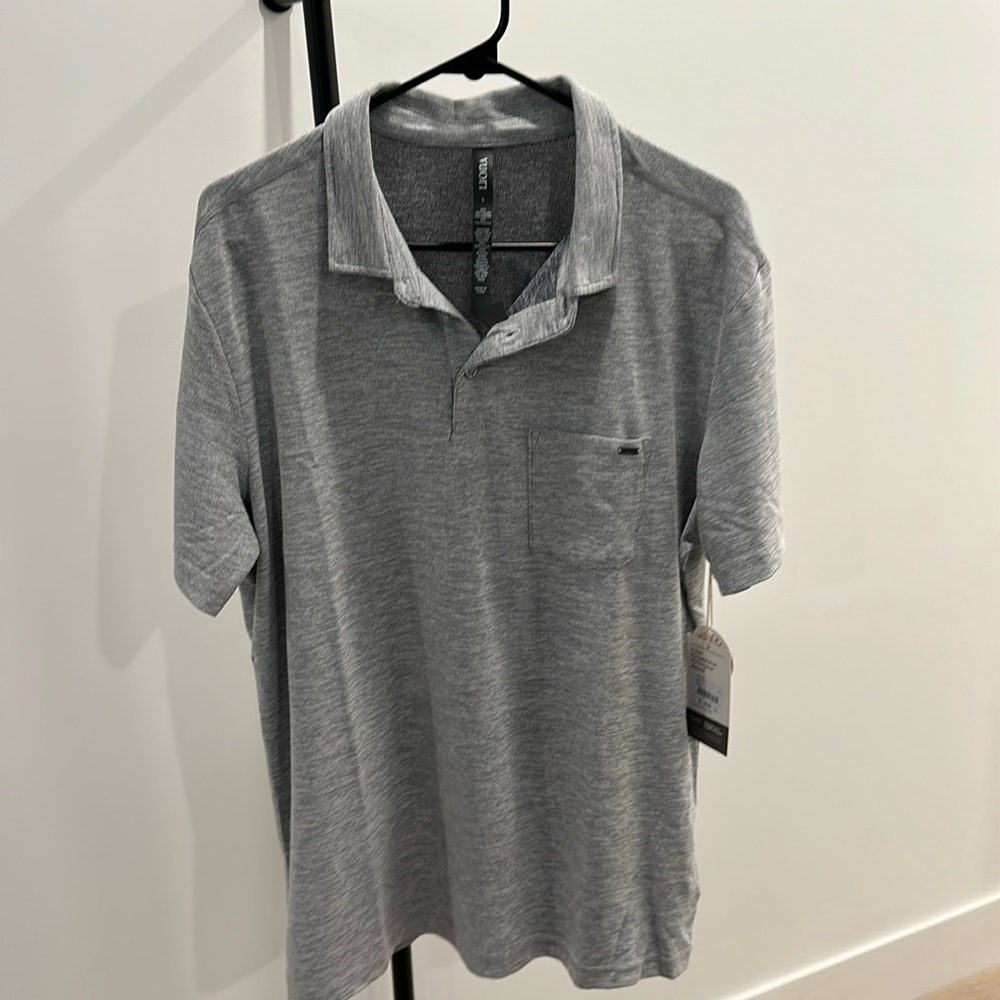 Vuori Ace Polo Light Grey Large NWT